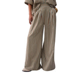 Pantaloni donna in rayon a righe