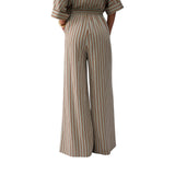 Pantaloni donna in rayon a righe