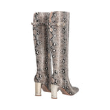Stivali donna alti pitonati