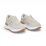 Sneakers donna platform in suede e mesh