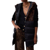 Gilet donna animalier con cappuccio