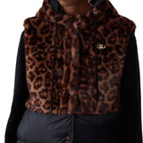 Gilet donna animalier con cappuccio