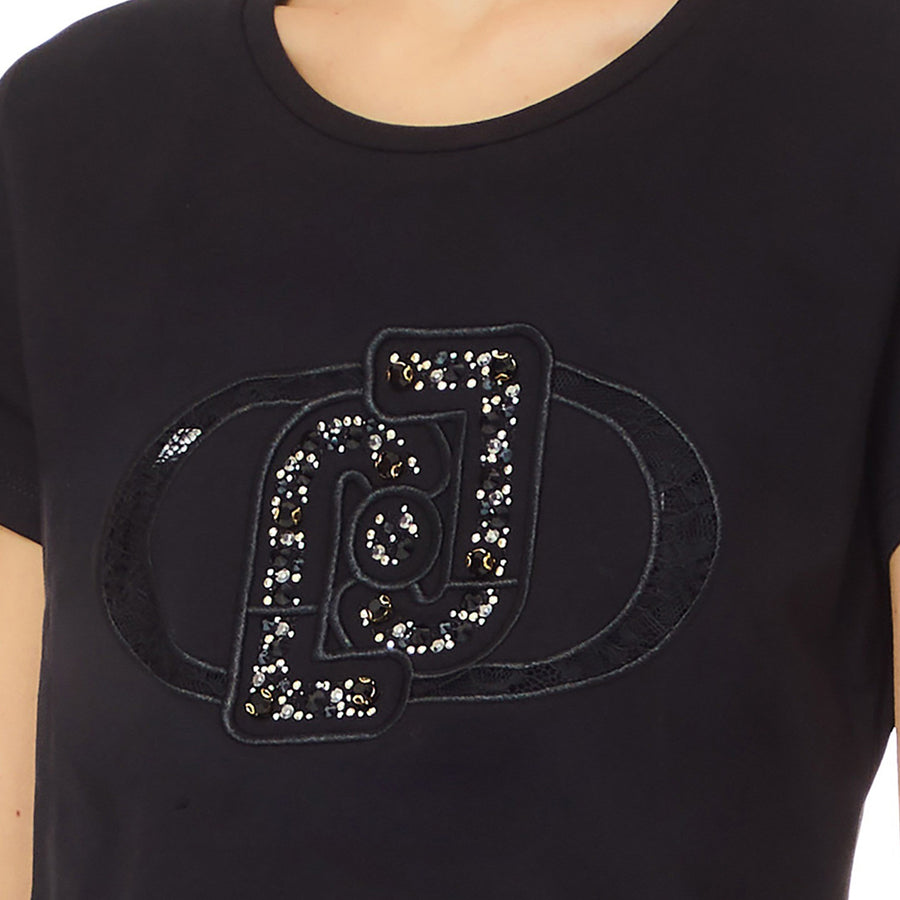 T-shirt donna con strass