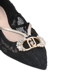 Ballerine donna in pizzo con logo gioiello