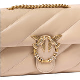 Borsa Donna a tracolla Mini Love Bag Puff in nappa trapuntata con fibbia gioiello