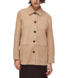 Giacca donna in pelle scamosciata
