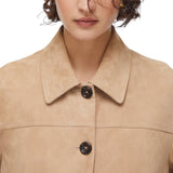 Giacca donna in pelle scamosciata