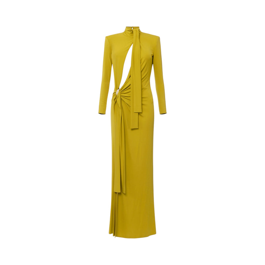 Abito donna Red Carpet in jersey con spacco e nodi