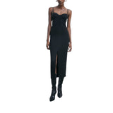 Abito donna midi con drappeggio