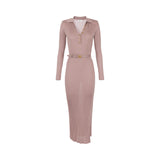 Abito donna in filato di viscosa con dettagli logo