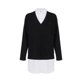 Abito donna in maglia di viscosa e popeline di cotone