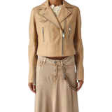 Giacca donna  chiodo stile biker in nappa