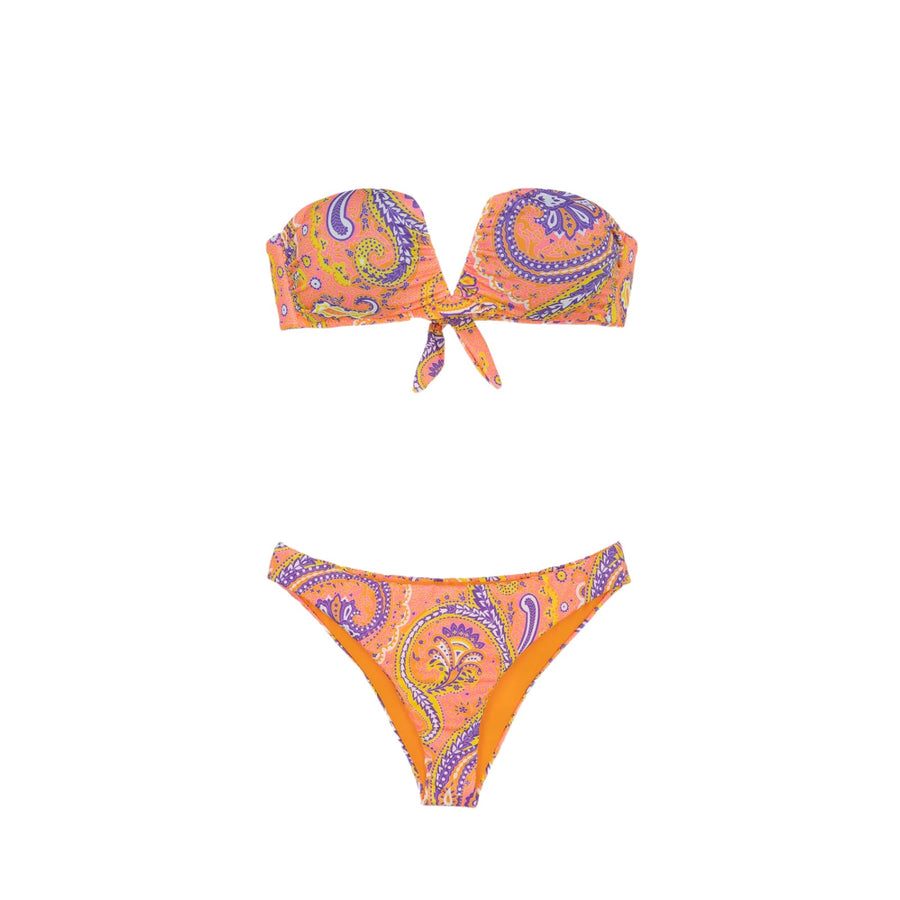 Reggiseno fascia a v e slip fianco fisso sunrise donna