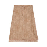 Gonna donna midi in pizzo con spacco e coulisse
