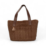 Borsa donna hobo grande in pelliccia sintetica