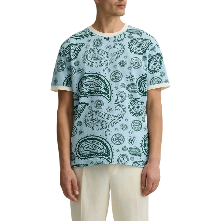 T-shirt uomo in piquet di cotone stampato