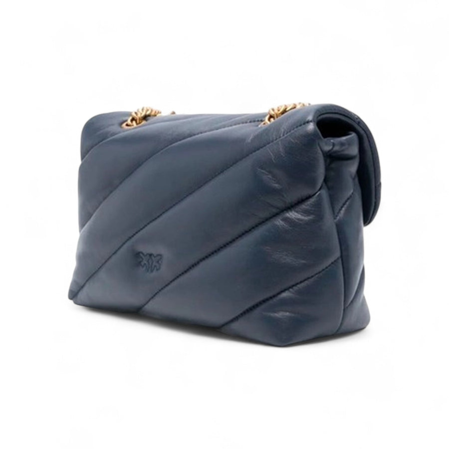 Borsa donna a tracolla media Love Bag Puff in nappa trapuntata con catena