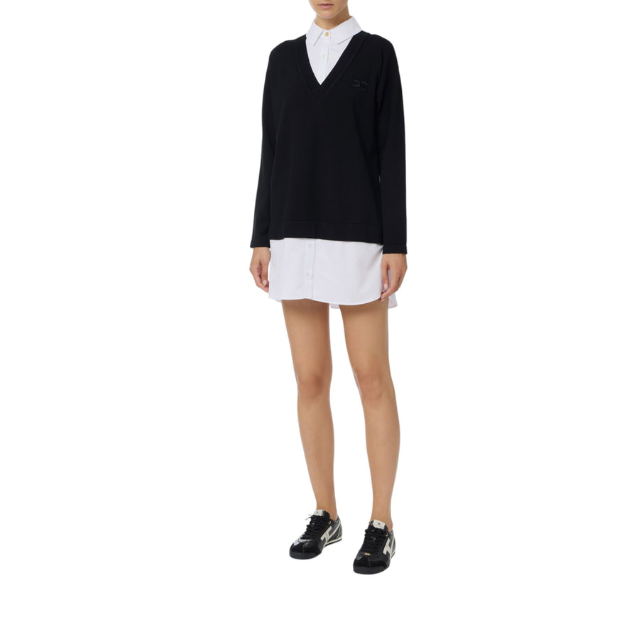 Abito donna in maglia di viscosa e popeline di cotone