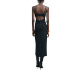 Abito donna midi con drappeggio