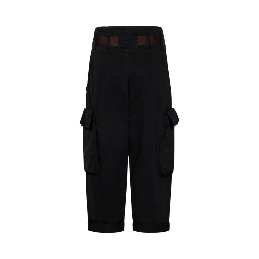 Pantaloni donna cargo oversize con cintura