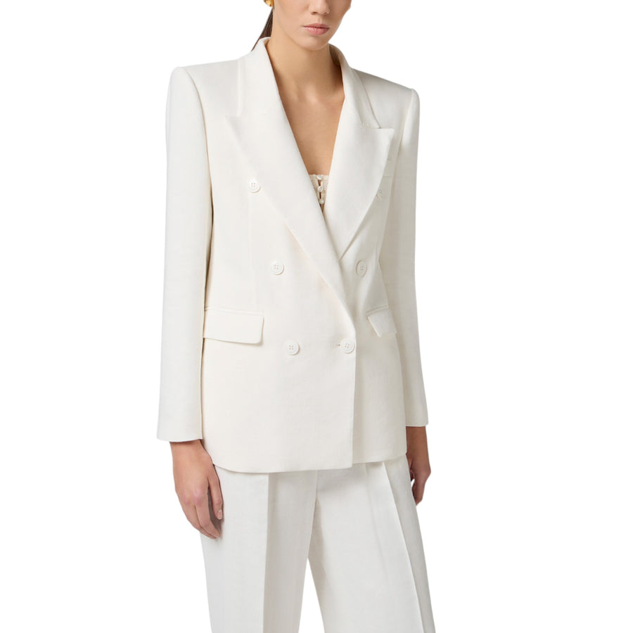 Giacca donna in gabardina di misto lino