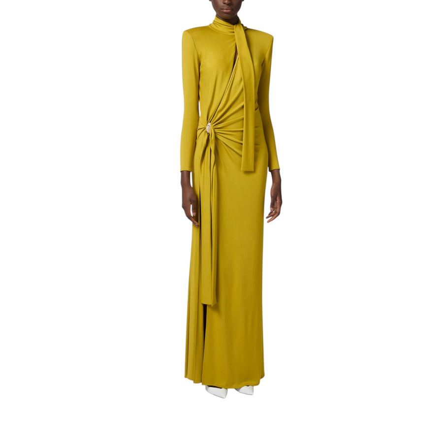 Abito donna Red Carpet in jersey con spacco e nodi