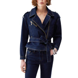 Giacca donna in denim con cintura