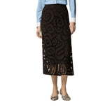 Gonna donna midi in crochet geometrico