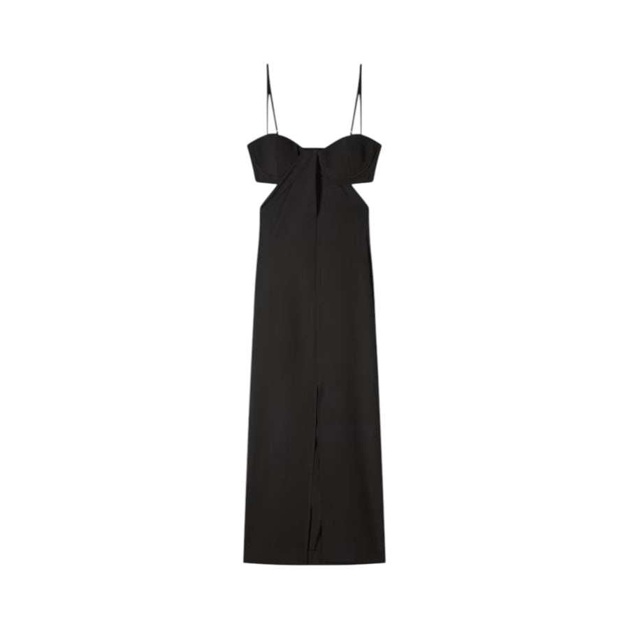 Abito donna midi con drappeggio