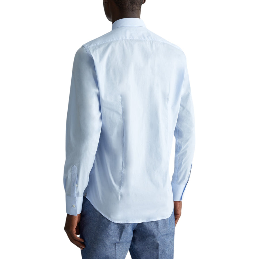 Camicia uomo blu in popeline