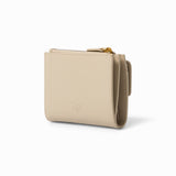 Piccolo portafoglio compatto in pelle liscia con logo