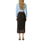 Gonna donna midi in crochet geometrico