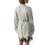 Camicia donna jacquard con ricami gioiello