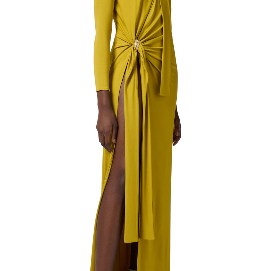 Abito donna Red Carpet in jersey con spacco e nodi