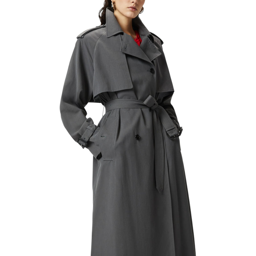 Trench donna classico in cotone delavè