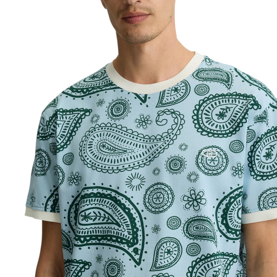 T-shirt uomo in piquet di cotone stampato