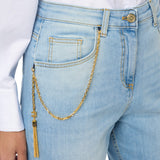 Jeans donna a palazzo con catena