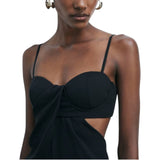 Abito donna midi con drappeggio