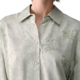 Camicia donna jacquard con ricami gioiello
