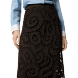 Gonna donna midi in crochet geometrico