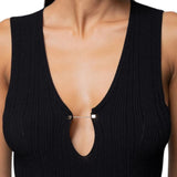 Abito donna di maglia a coste con piercing