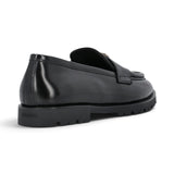 Mocassino donna in pelle con logo e suola carrarmato