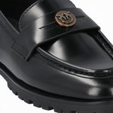 Mocassino donna in pelle con logo e suola carrarmato
