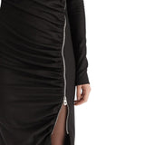 Vestito donna midi aderente con drappeggio