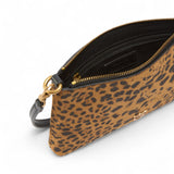 Bustina donna piccola a tracolla in suede leopardato