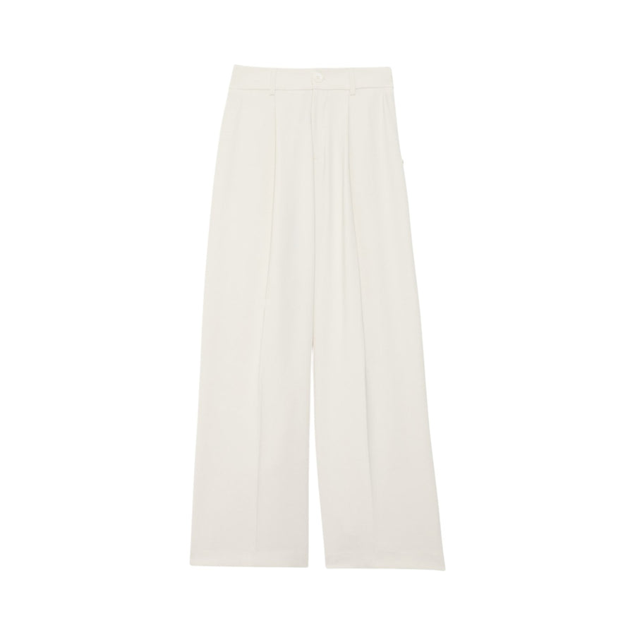 Pantaloni donna ampi con piega stirata