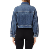 Giacca donna in denim con strass