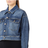 Giacca donna in denim con strass