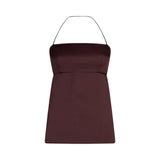 Top donna monospalla in raso