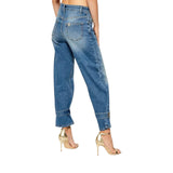 Jeans donna carrot fit a vita alta